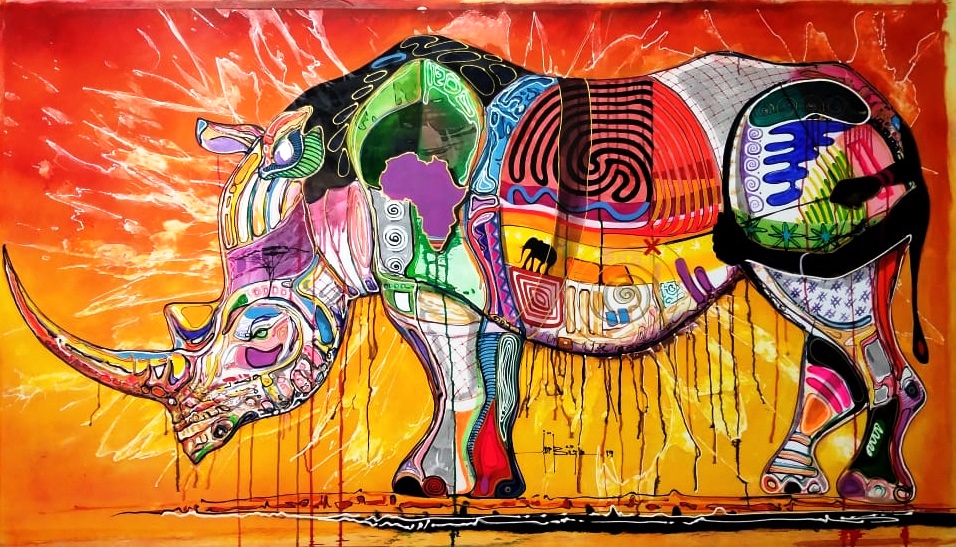 Amazing Rhino - Art Gallery Giethoorn Kunstgallery Afrika